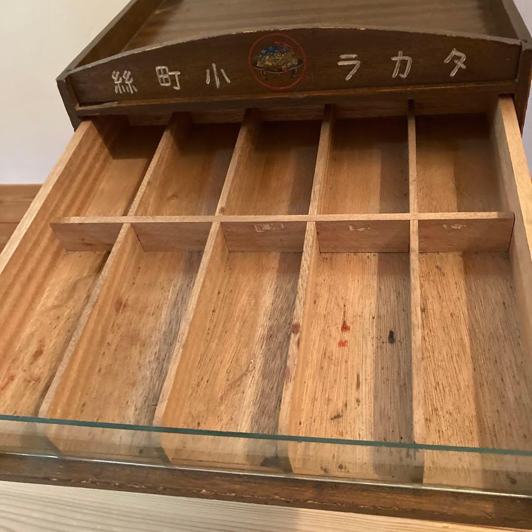 手芸店　什器　木製引き出し収納　￼骨董市