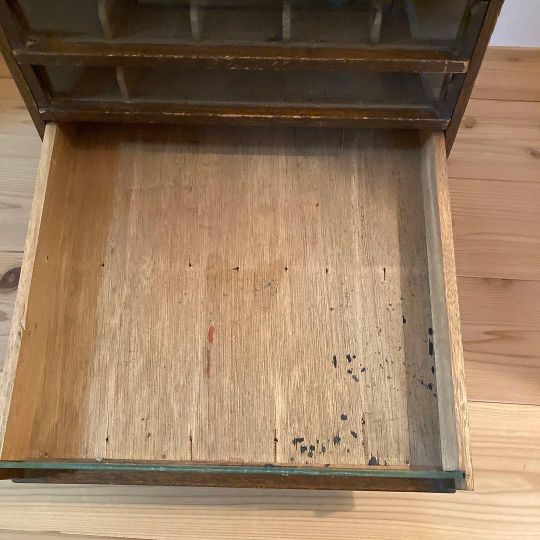 手芸店　什器　木製引き出し収納　￼骨董市