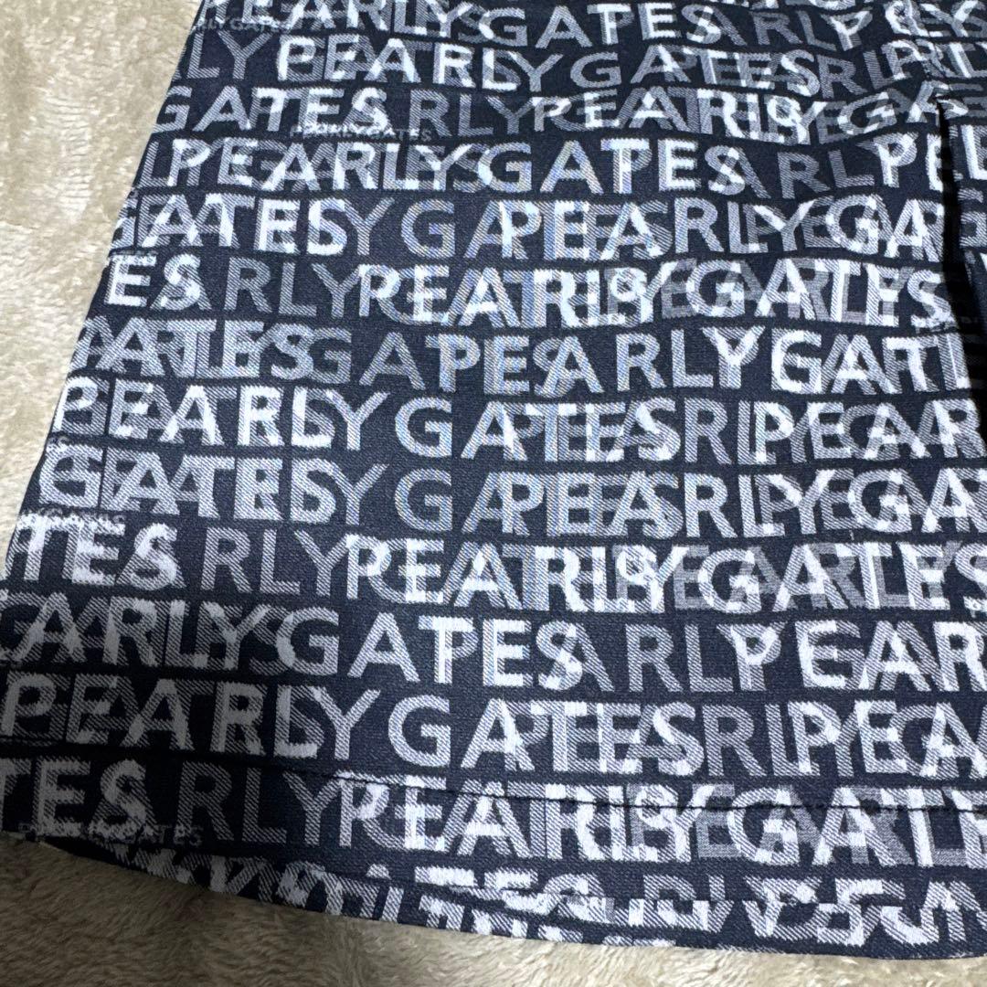 PEARLY GATES ロゴプリント プリーツスカート