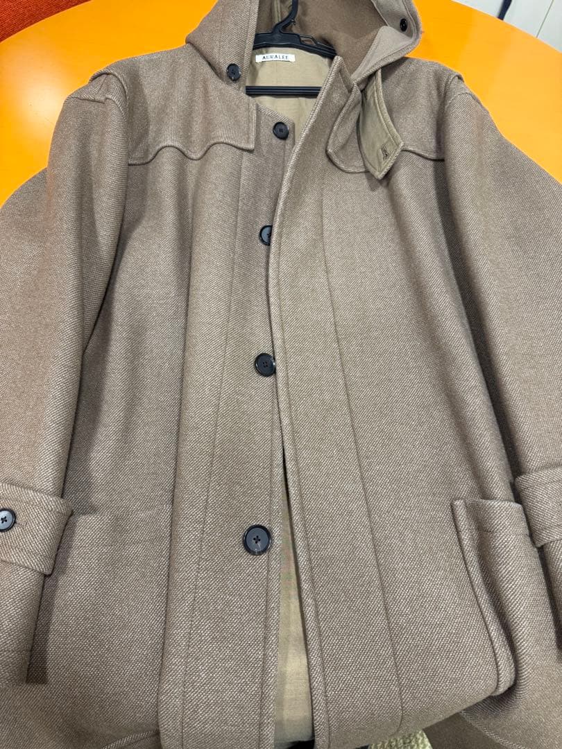 オーラリー ウール シルク ダッフルコート 4 ライトブラウン