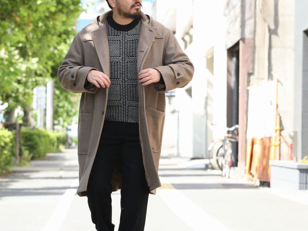 オーラリー ウール シルク ダッフルコート 4 ライトブラウン