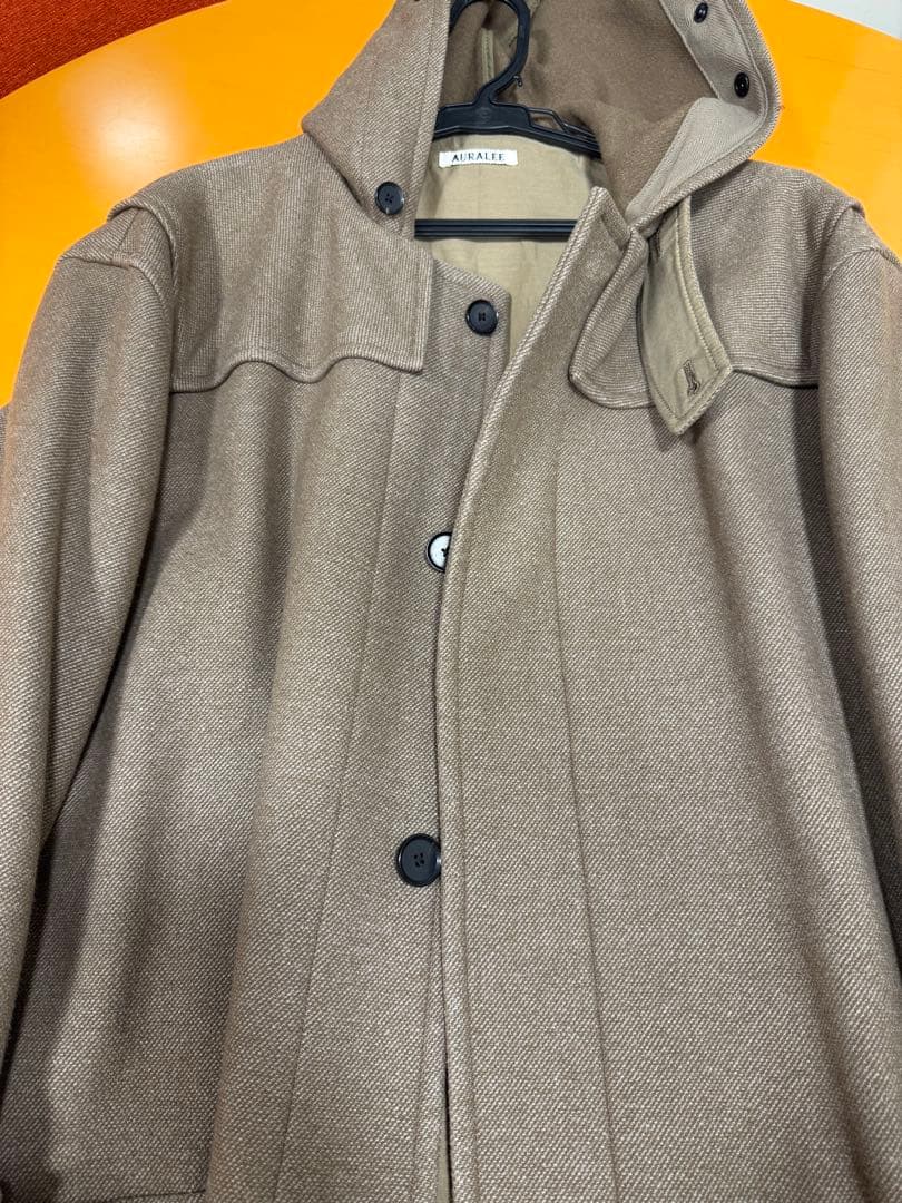 オーラリー ウール シルク ダッフルコート 4 ライトブラウン