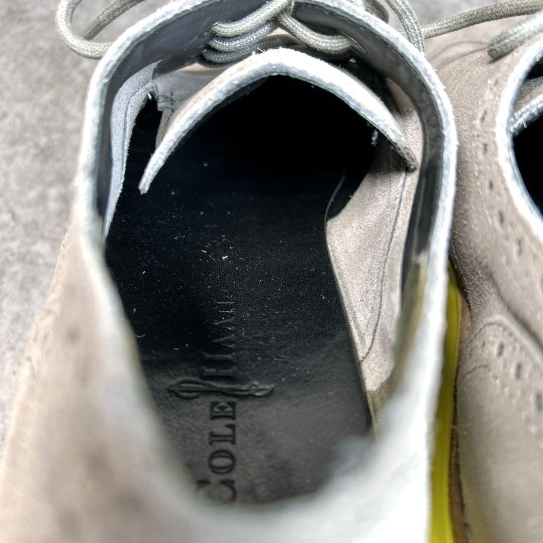 未使用級【コールハーン】ルナグランド/ウイングチップ/革靴/スウェード/軽量/灰