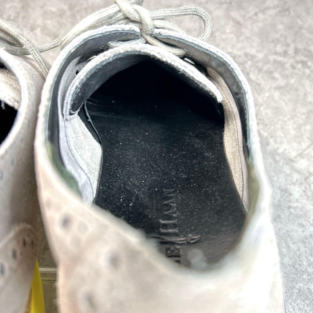 未使用級【コールハーン】ルナグランド/ウイングチップ/革靴/スウェード/軽量/灰