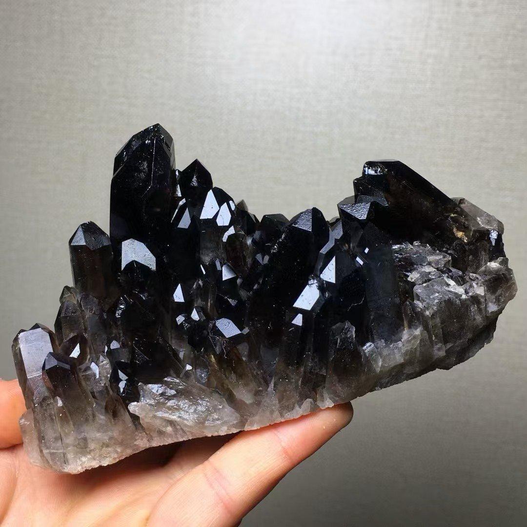 AAAA級魔除け天然モリオン黒水晶クラスターB1210/YS/1000/190D