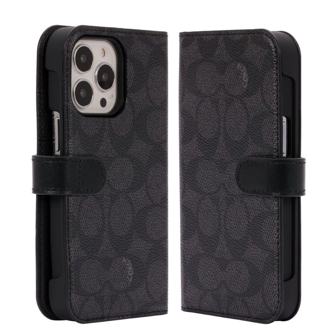 コーチ Coach 手帳型 iPhone11ProMax 用 ケース ブラック