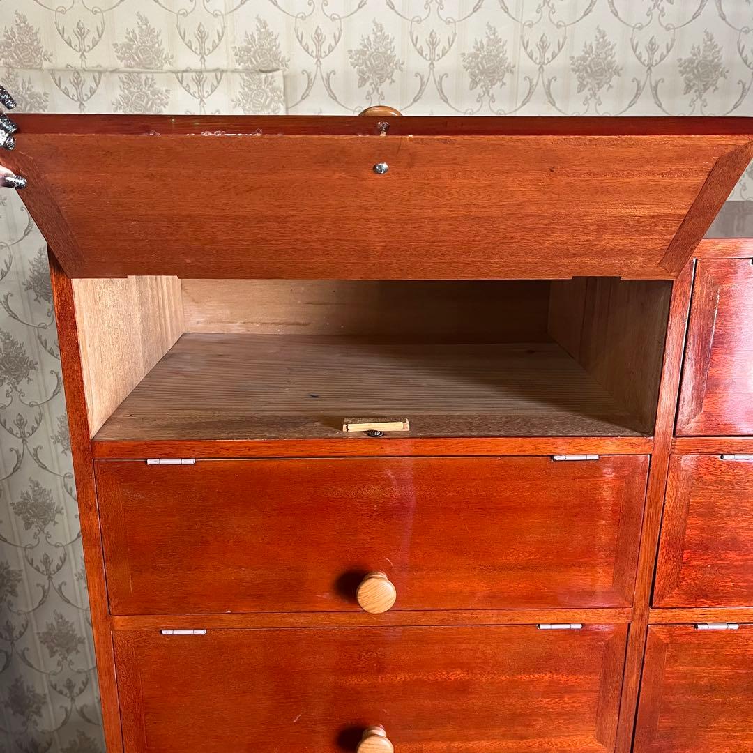 【アンティーク】木製 パタパタ下駄箱 靴箱 シューズボックス 収納棚 古民家