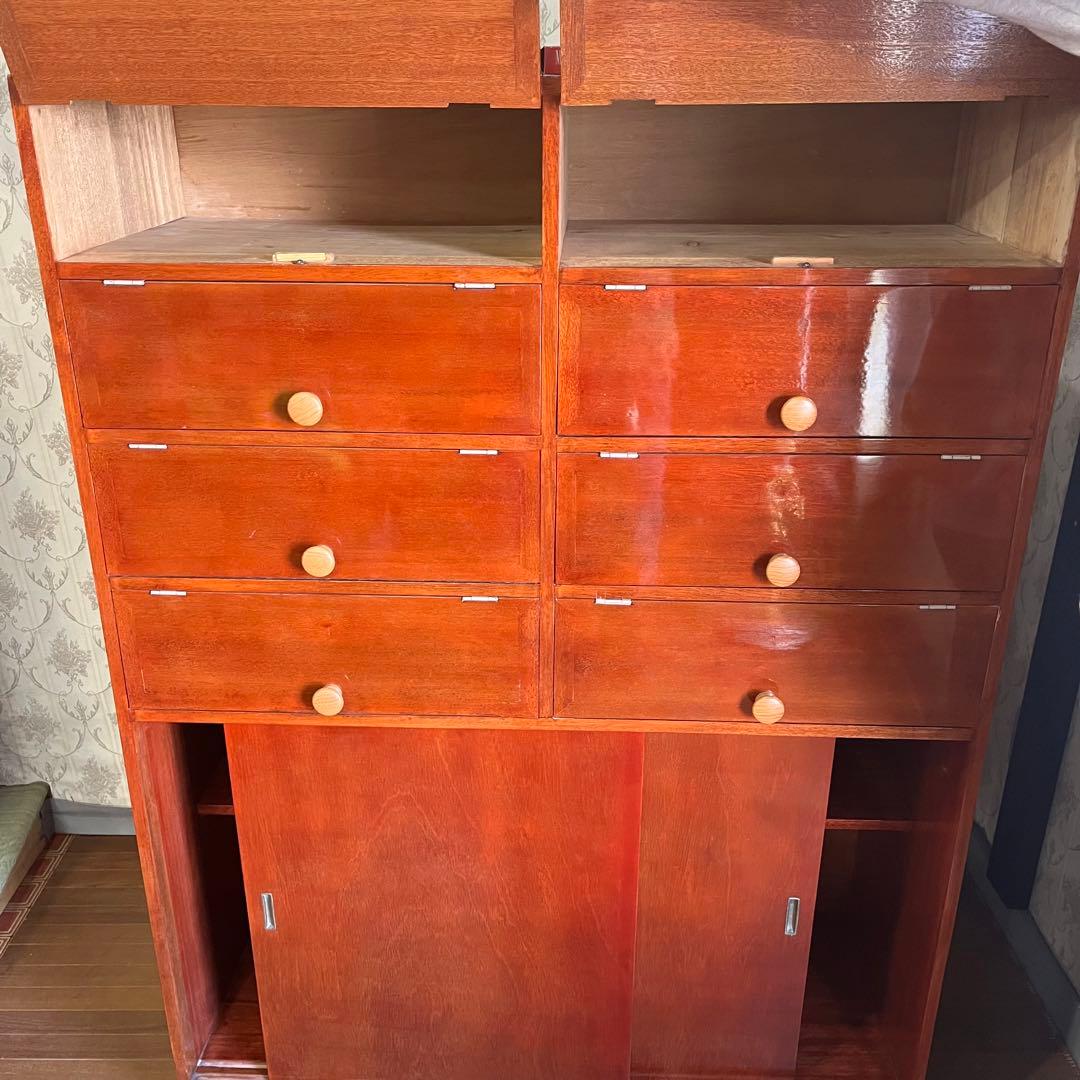 【アンティーク】木製 パタパタ下駄箱 靴箱 シューズボックス 収納棚 古民家