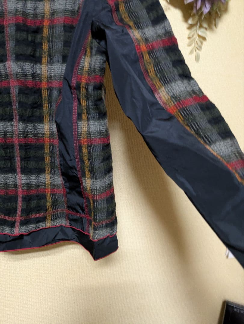 Eクラット エイココンドウチェック柄 テーラードジャケットウール78%42未使用