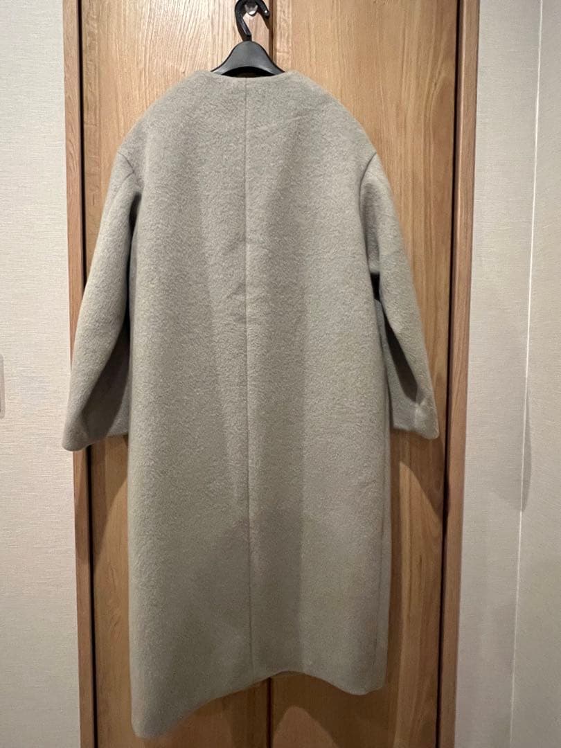 IENA ラムウールノーカラーコート　36