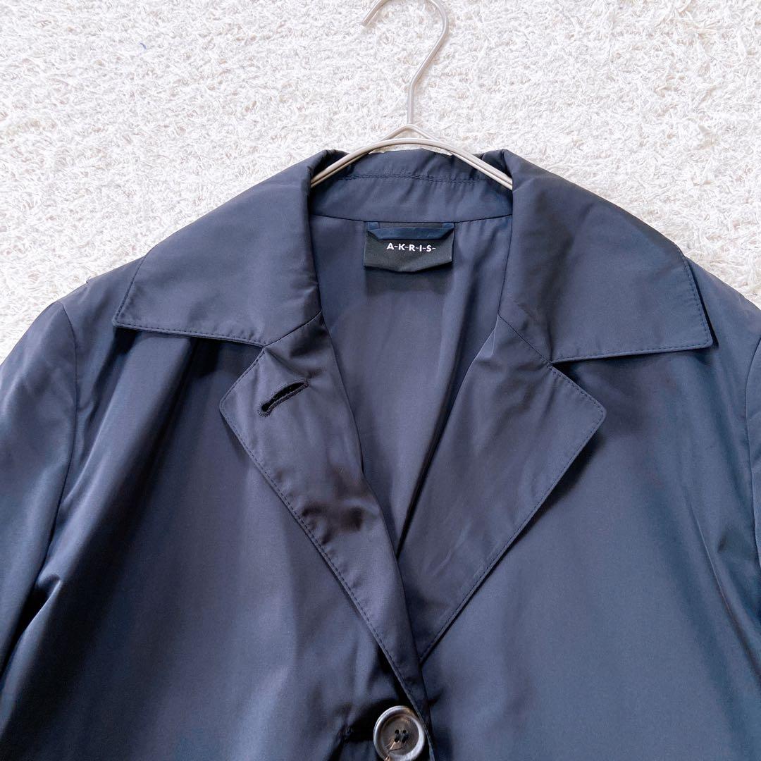 美品　アクリス　2way スプリングコート　ハーフコート　ブラック　M相当