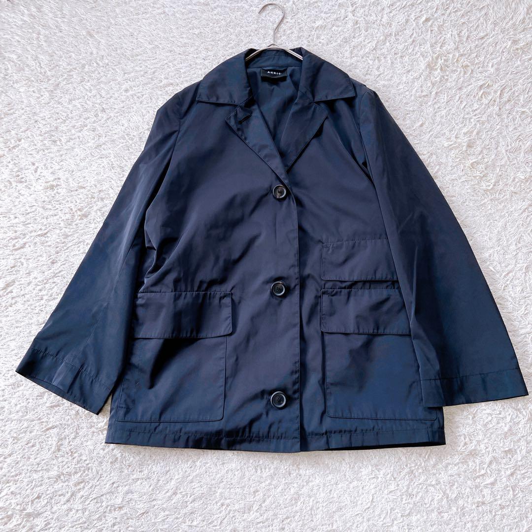 美品　アクリス　2way スプリングコート　ハーフコート　ブラック　M相当