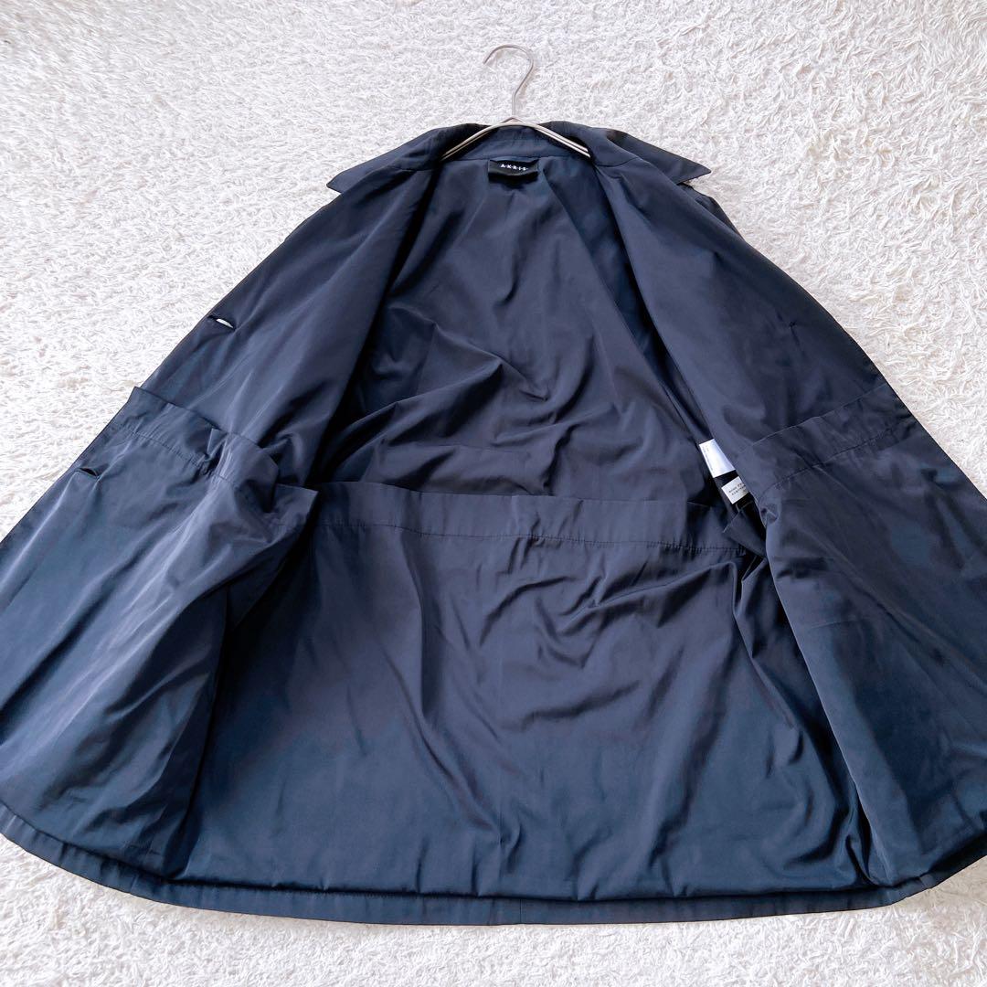 美品　アクリス　2way スプリングコート　ハーフコート　ブラック　M相当