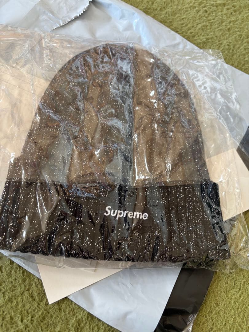 Supreme ニット帽 黒/白