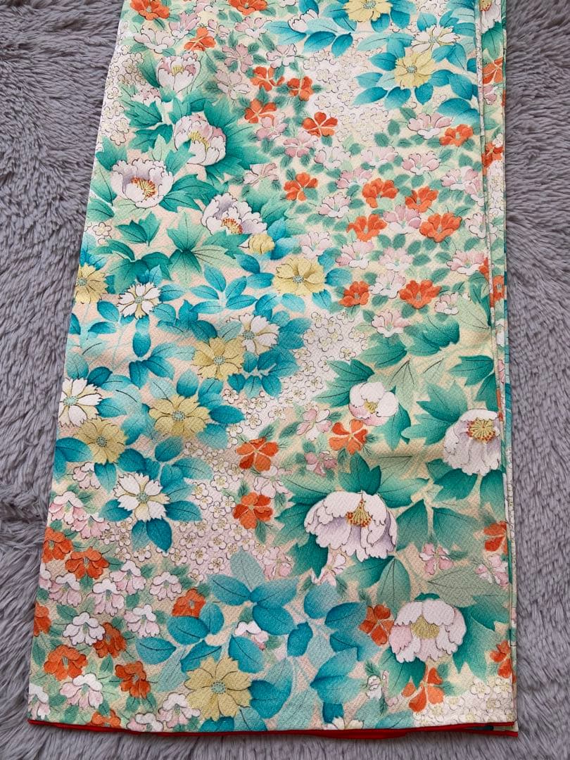 happy smileさま レトロモダン　春爛漫な雰囲気の小紋　正絹　袷