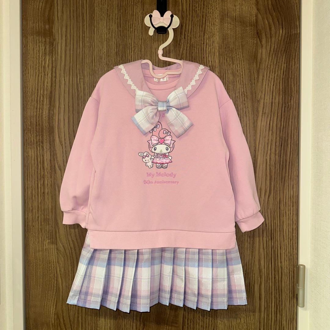 リ*す様 美品　メゾピアノ　マイメロディ　裾プリーツ2wayセーラーワンピース