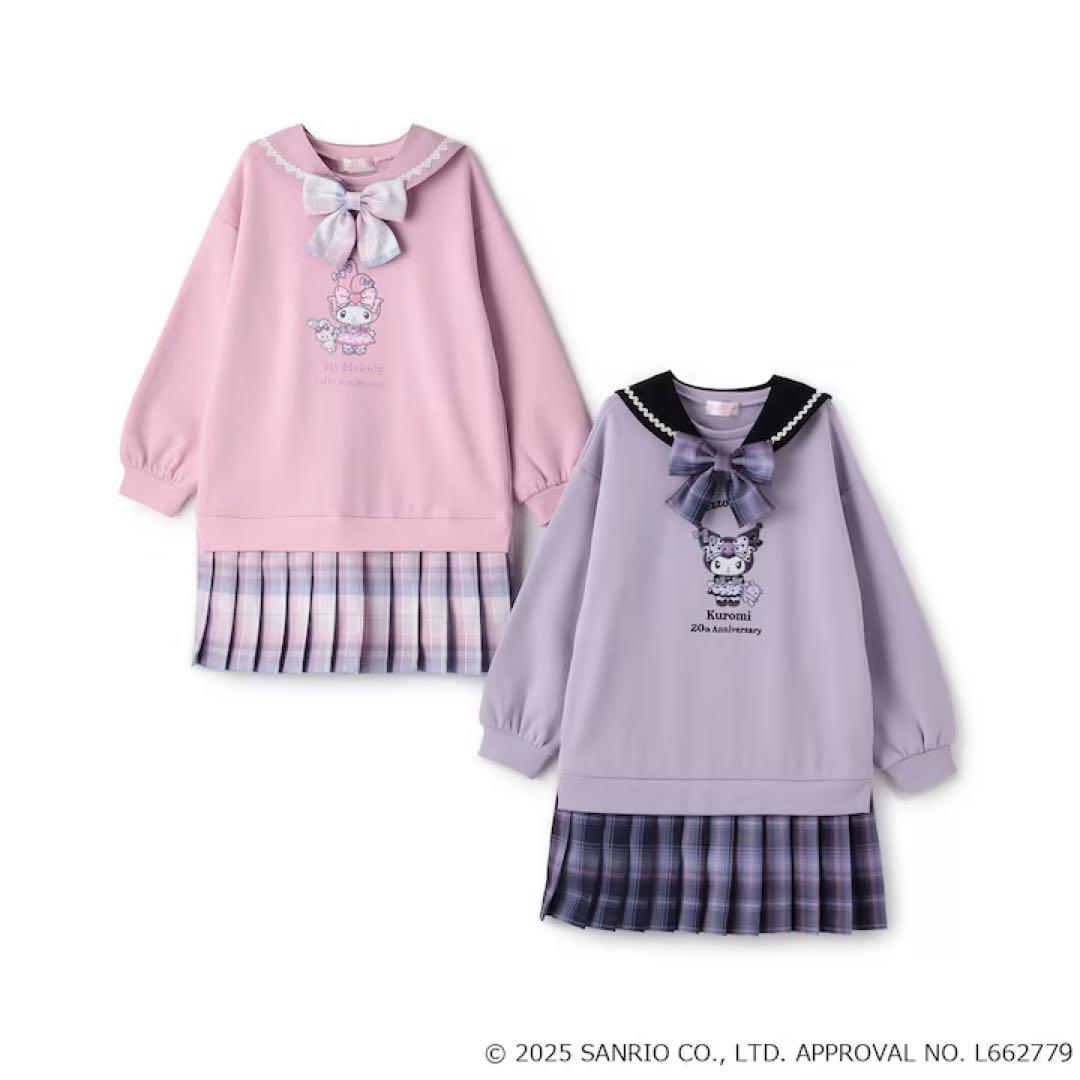 リ*す様 美品　メゾピアノ　マイメロディ　裾プリーツ2wayセーラーワンピース