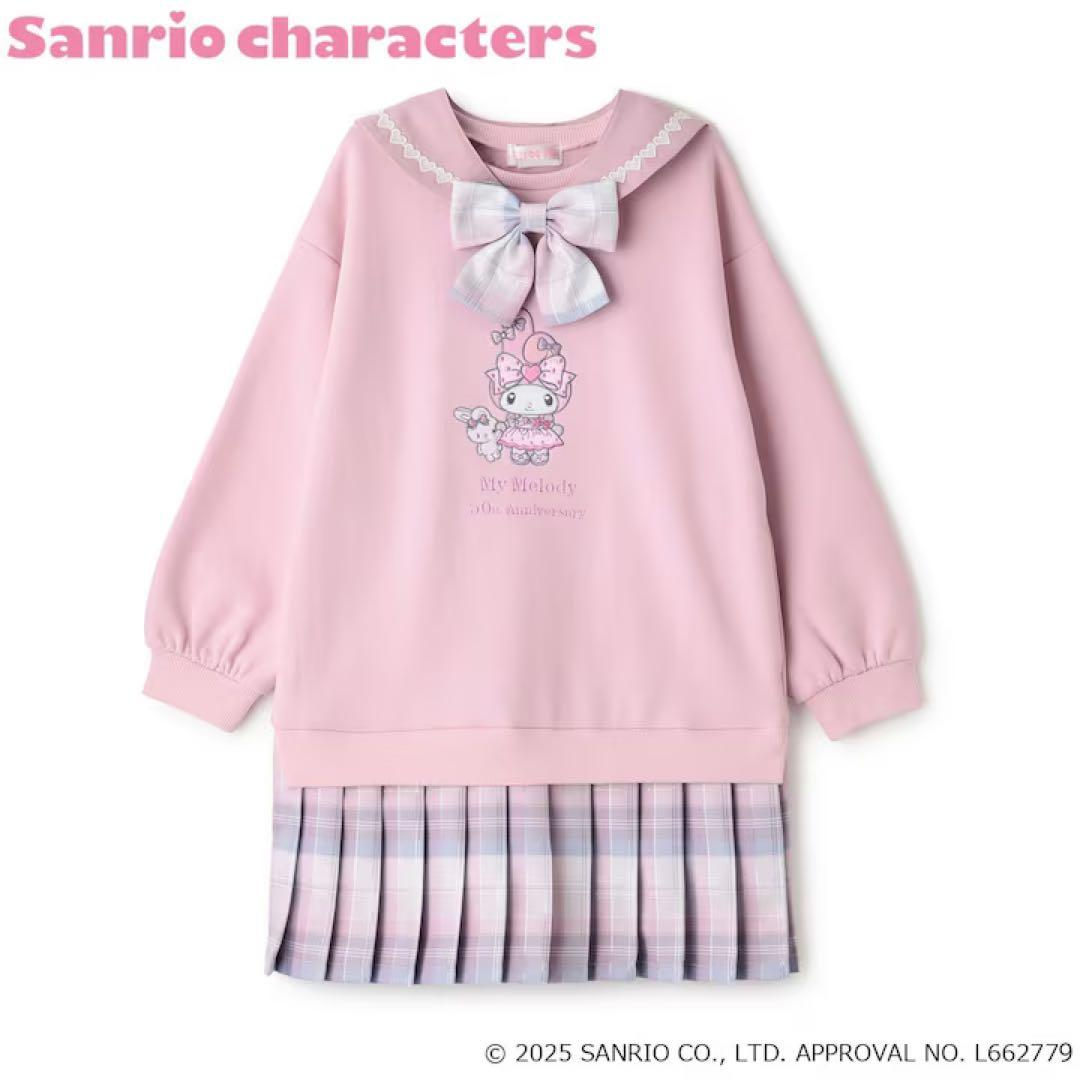 リ*す様 美品　メゾピアノ　マイメロディ　裾プリーツ2wayセーラーワンピース