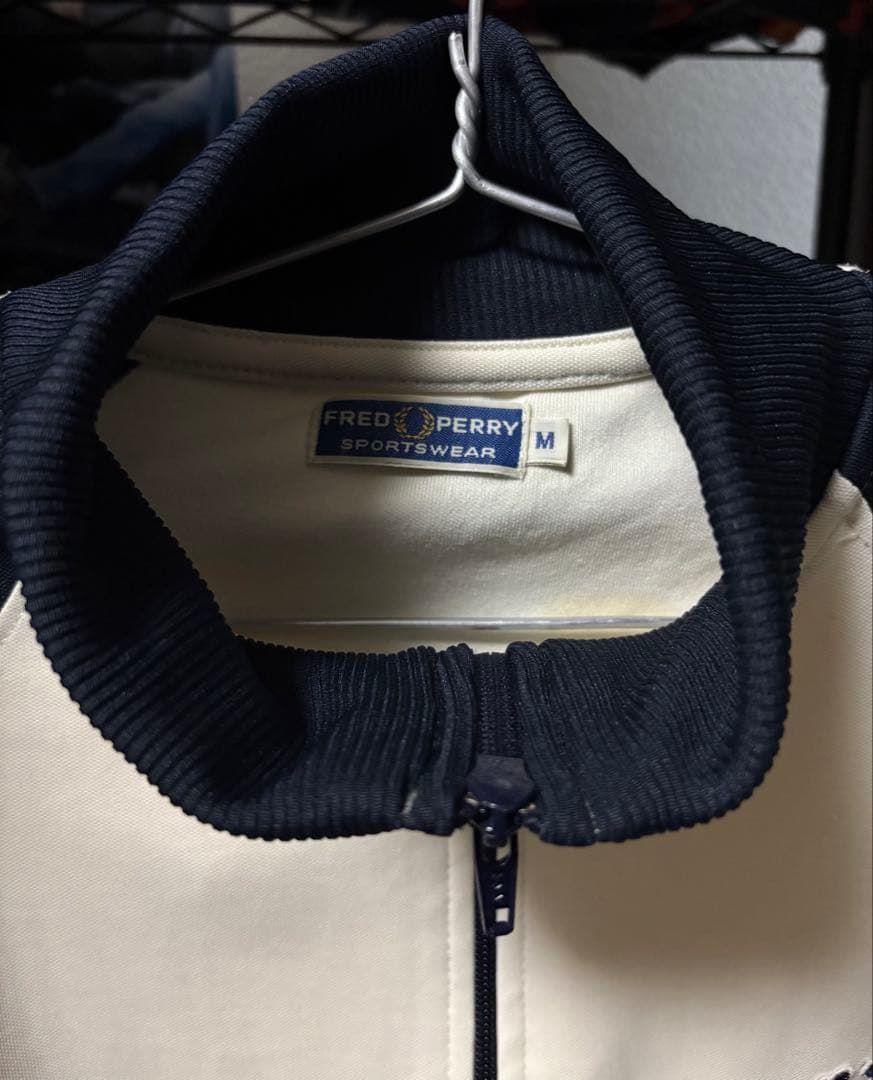 90s Fred Perryトラックジャケット M刺繍 vintageベージュ