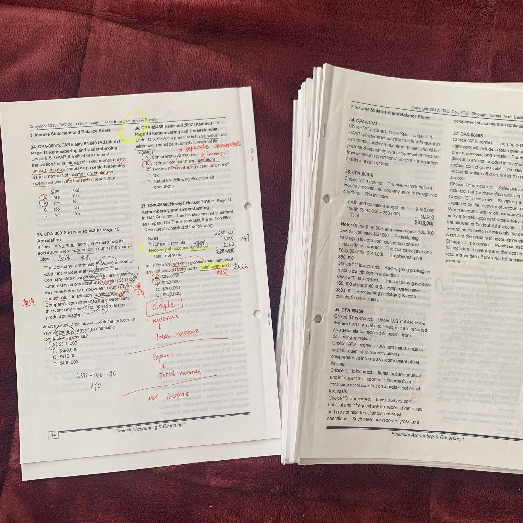 USCPA 教材 テキスト TAC Becker 2019年版