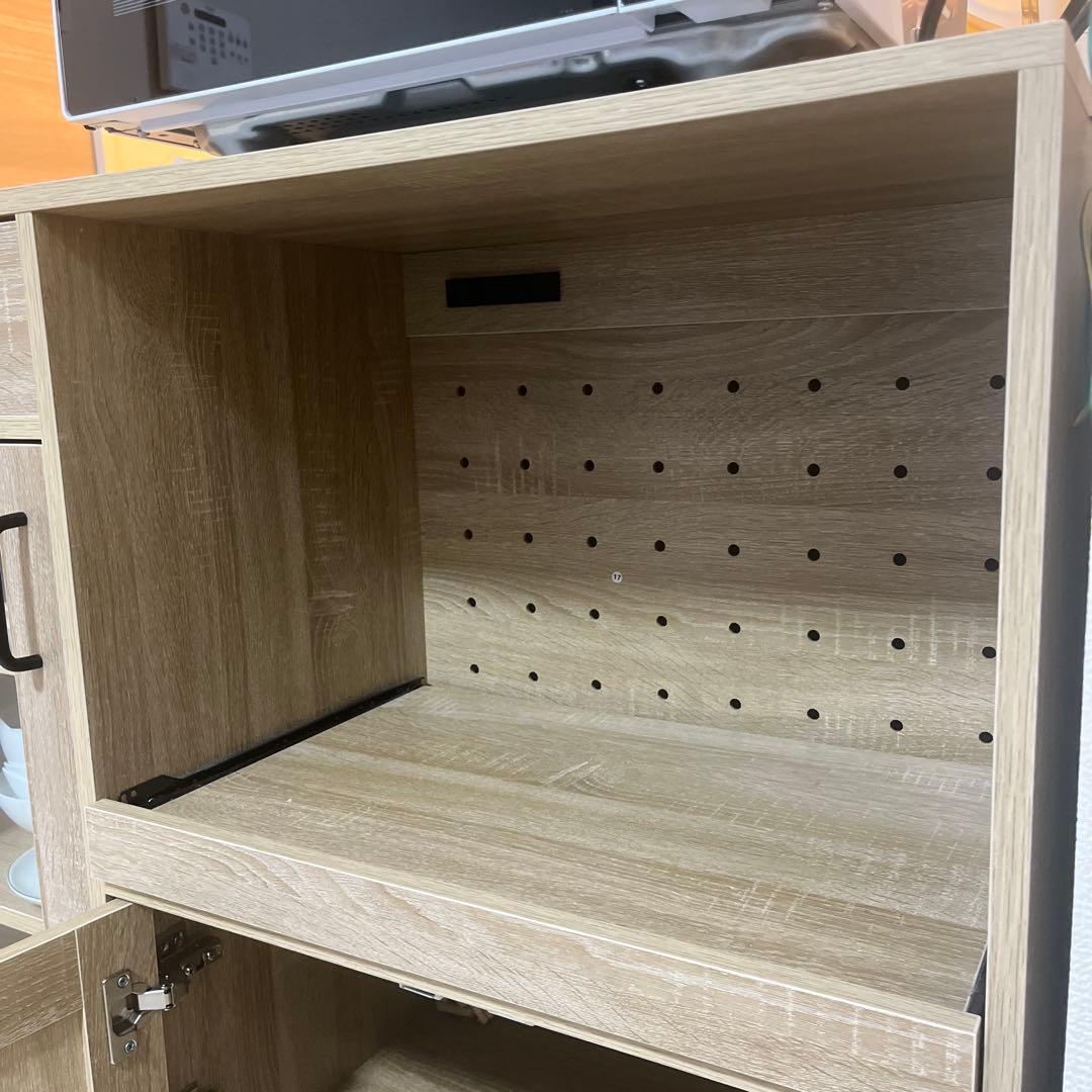 食器棚 収納棚 レンジ台 キッチン収納 ２口コンセント　組み立済 状態綺麗！