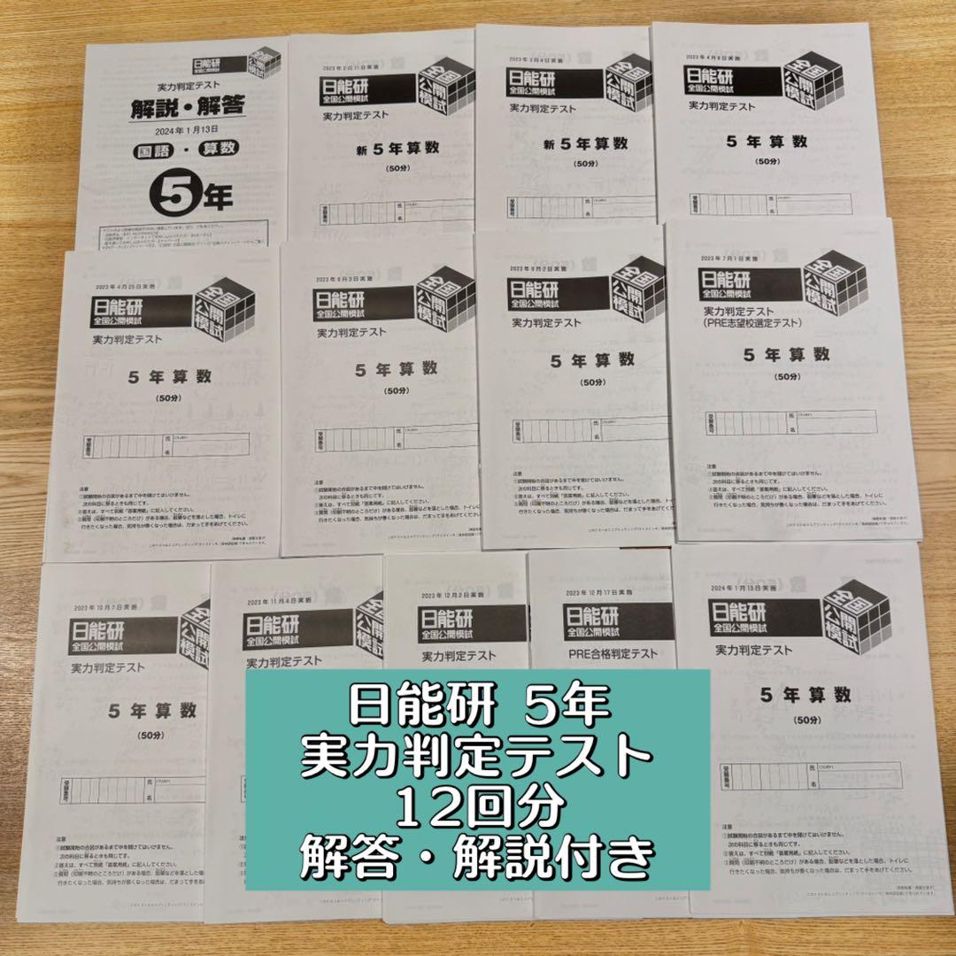 日能研 5年 実力判定テスト/全国公開模試 解答・解説付き 4教科 2023年度