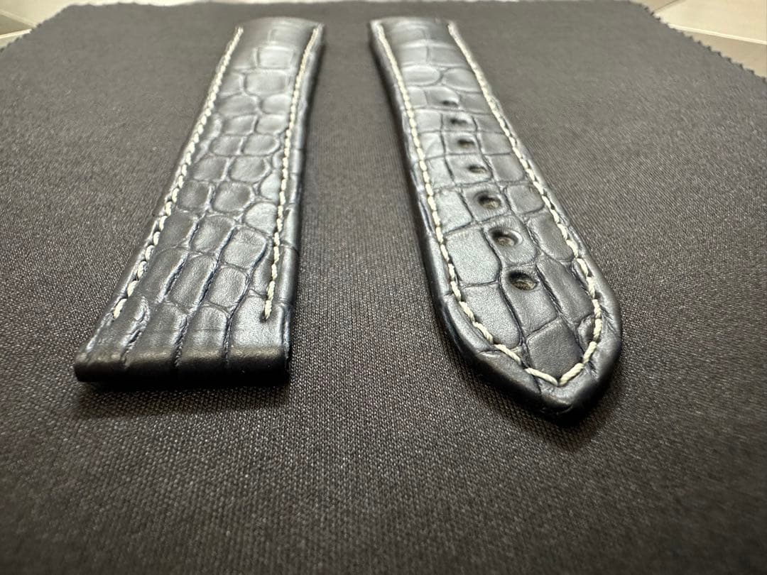 【純正品】OMEGA ネイビーアリゲーターレザーストラップ 19mm