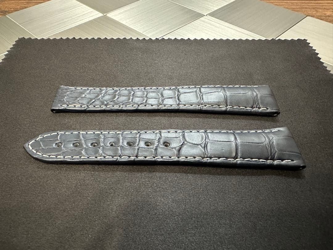 【純正品】OMEGA ネイビーアリゲーターレザーストラップ 19mm