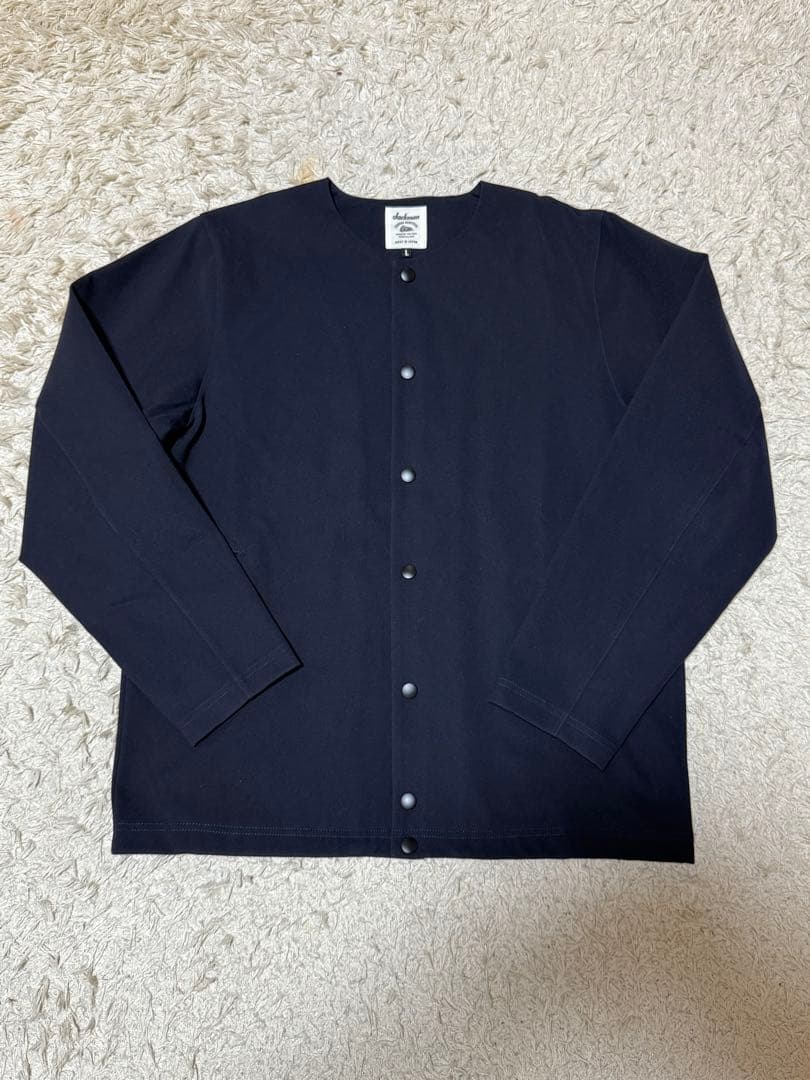Jackman ジャックマン ノーカラージャケット L ネイビー
