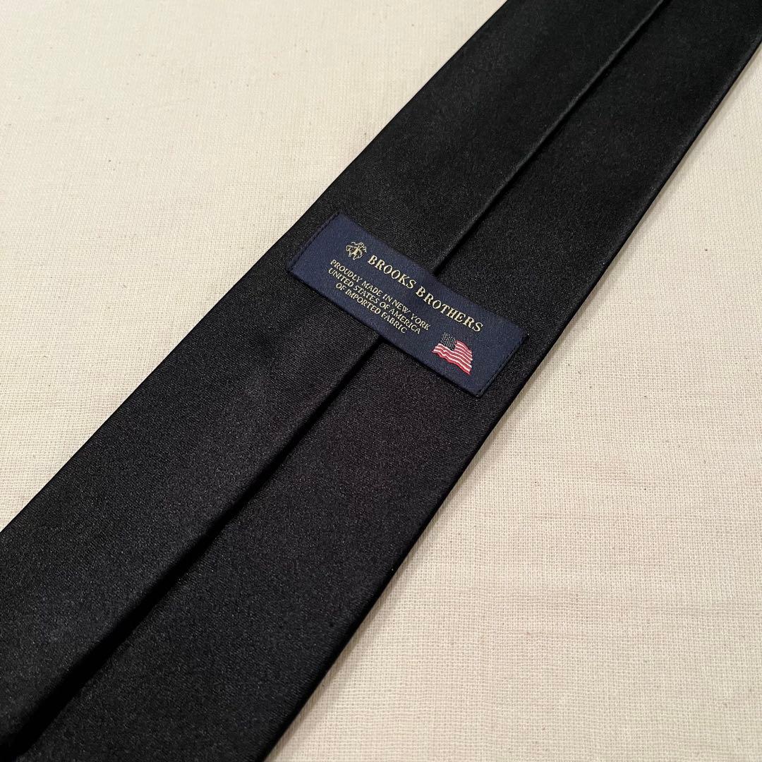 【超レア◆ソリッドブラック◆未使用級】ブルックスブラザーズ ネクタイ黒◆USA製