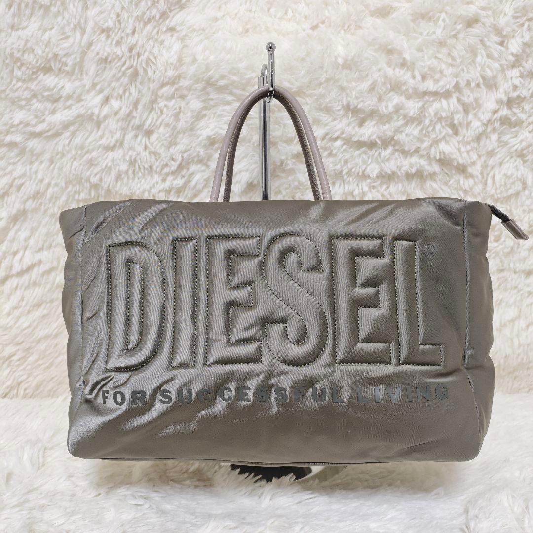 極美品✨DIESEL ナイロン トートバッグ グレー 2wayショルダー A4可