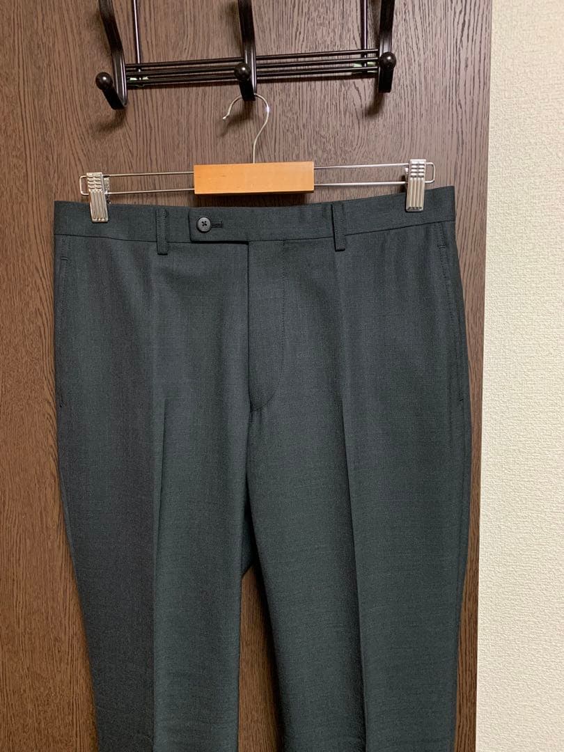 Y6新品！秋冬イタリアMARLANEウール100%オリーブ系3ピーススーツ！小訳