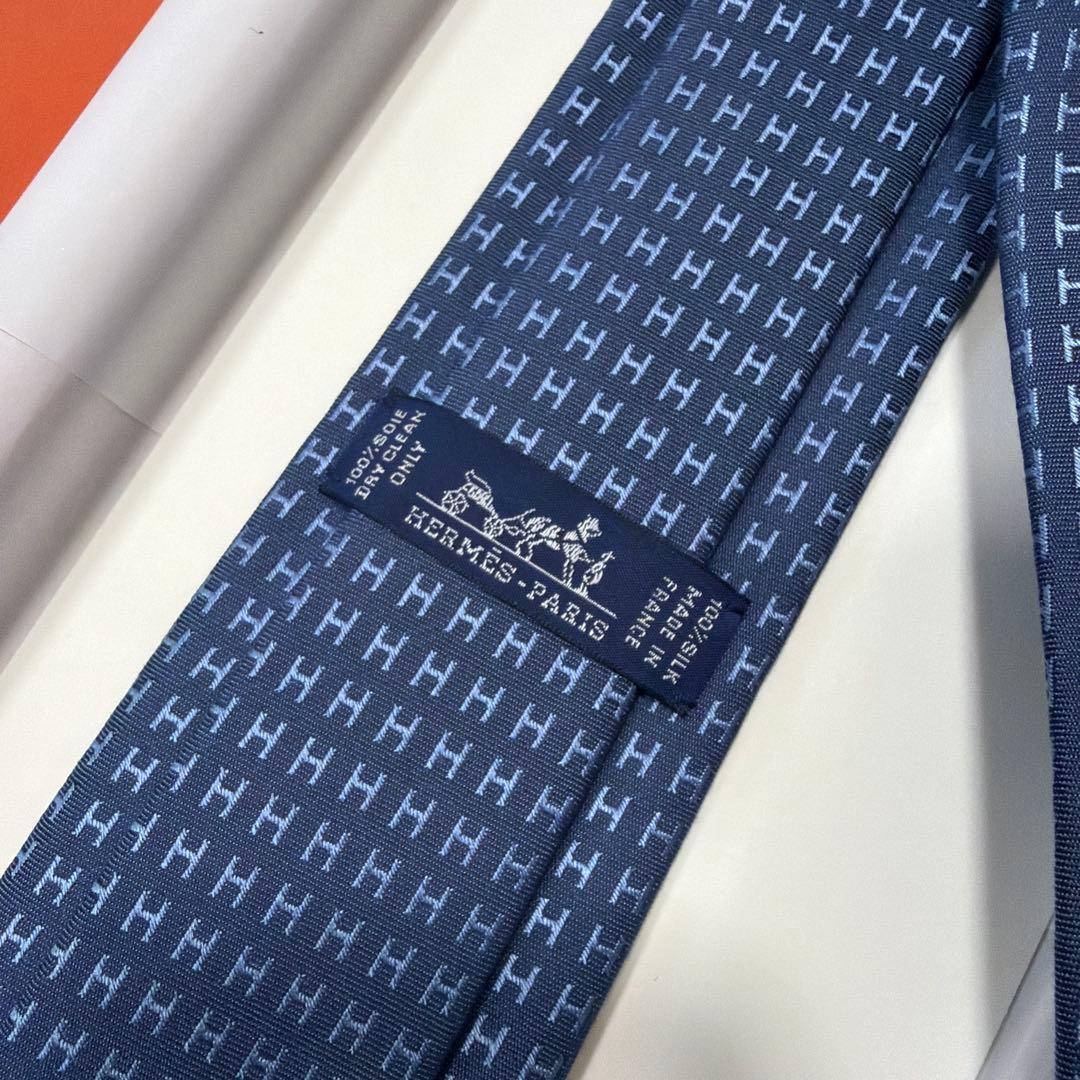 新品未使用 現行 HERMES エルメス ネクタイ ファソネ7cm バイカラー