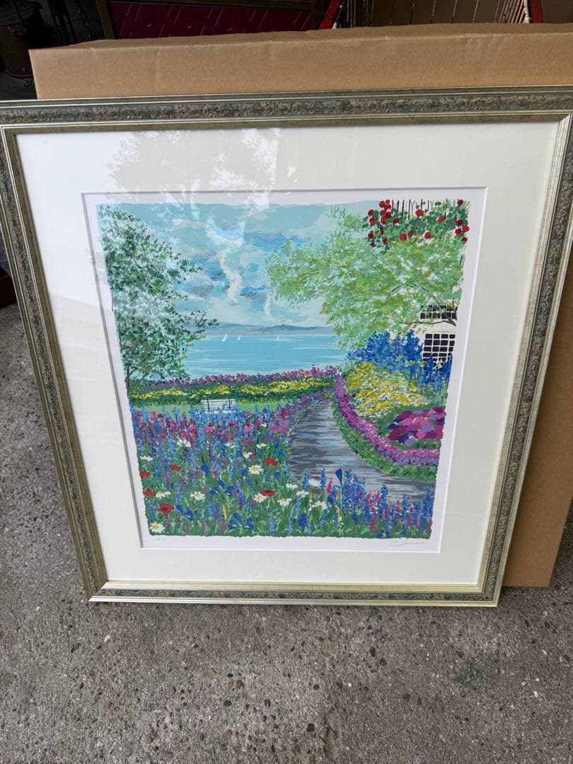 最終値下げ未使用 イーダ・ヴァリッキオ 絵画 【湖上のヨット】 シルクスクリーン