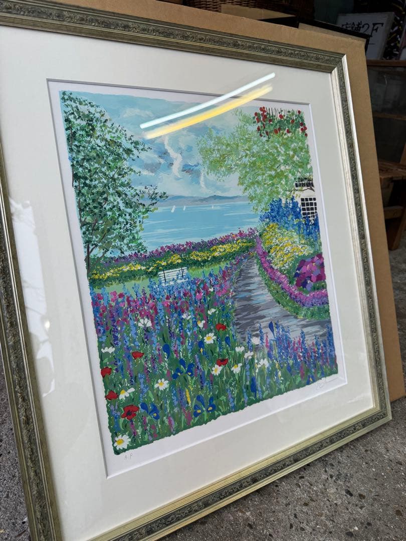 最終値下げ未使用 イーダ・ヴァリッキオ 絵画 【湖上のヨット】 シルクスクリーン