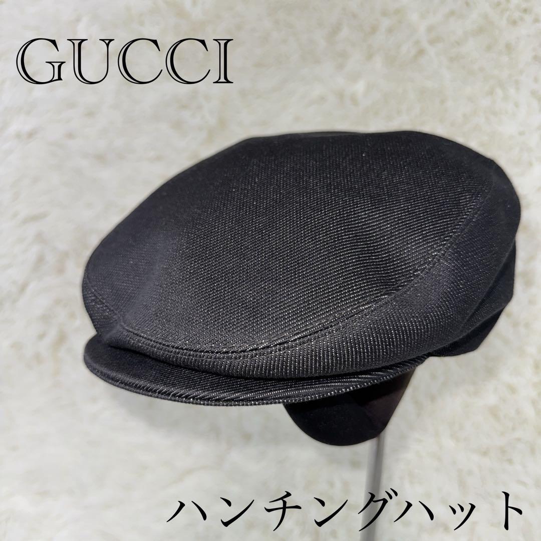 GUCCI グッチ　ブラック ハンチング　ハット　帽子　希少