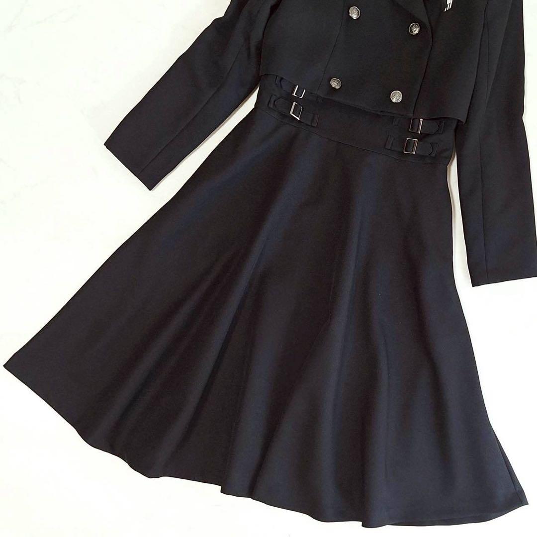 B2100 アリサナ スーツ 卒業式 黒 ロングスカート セットアップ 165