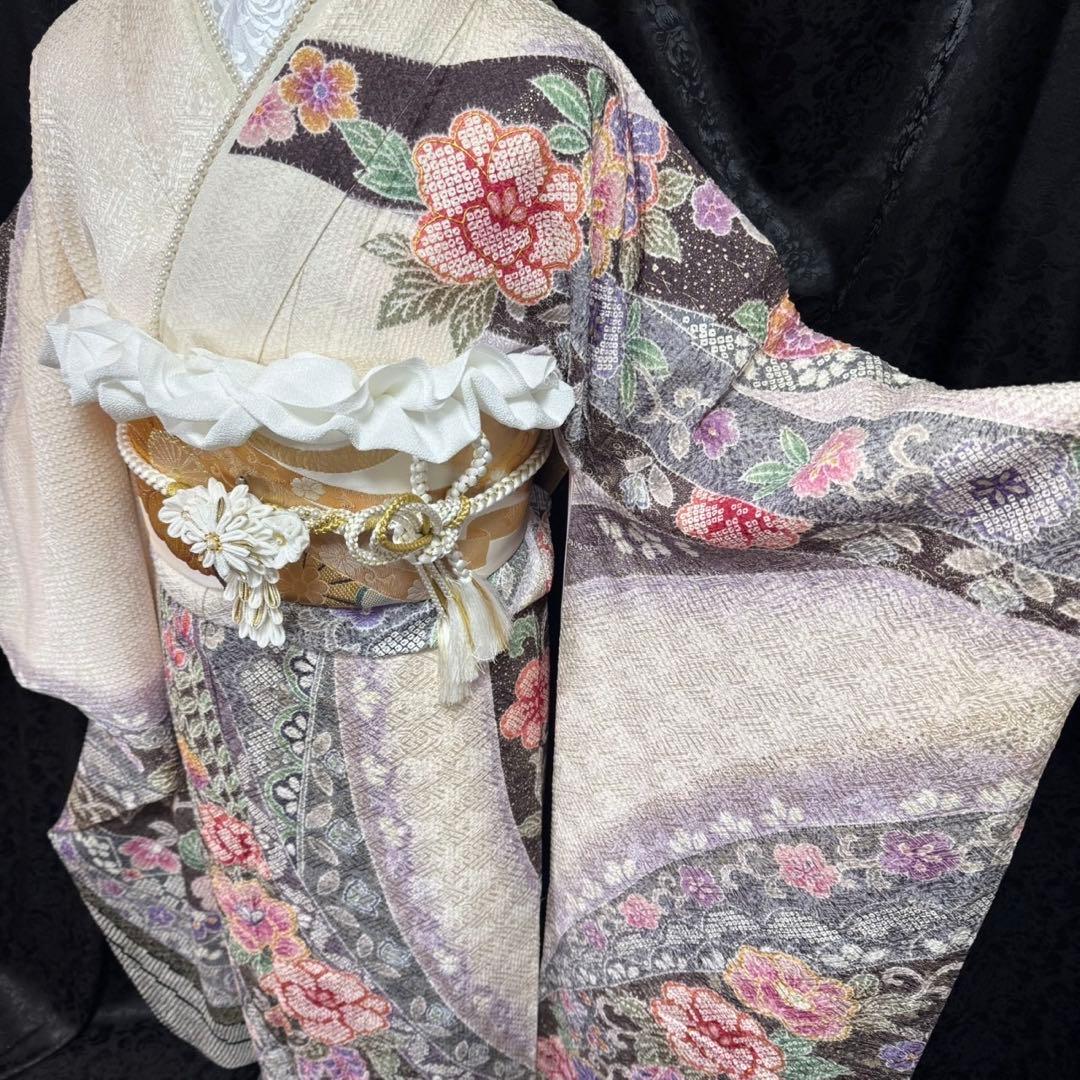 総絞り　本絞り　熨斗　友禅　金彩　白地　ガード加工　フルセット　振袖　振り袖