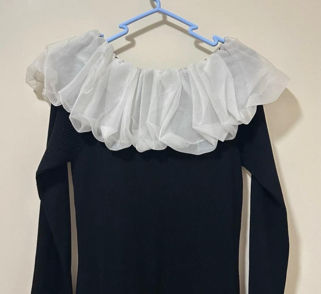 新品セルフォードCELFORDエレガントケープデザインニットワンピースCWNO