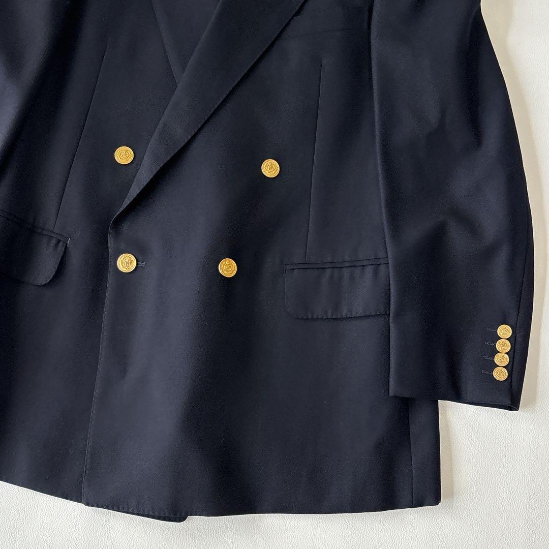 極美品✨稀少XL バーバリーズ 紺ブレ 金ボタン ダブルブレスト テーラード