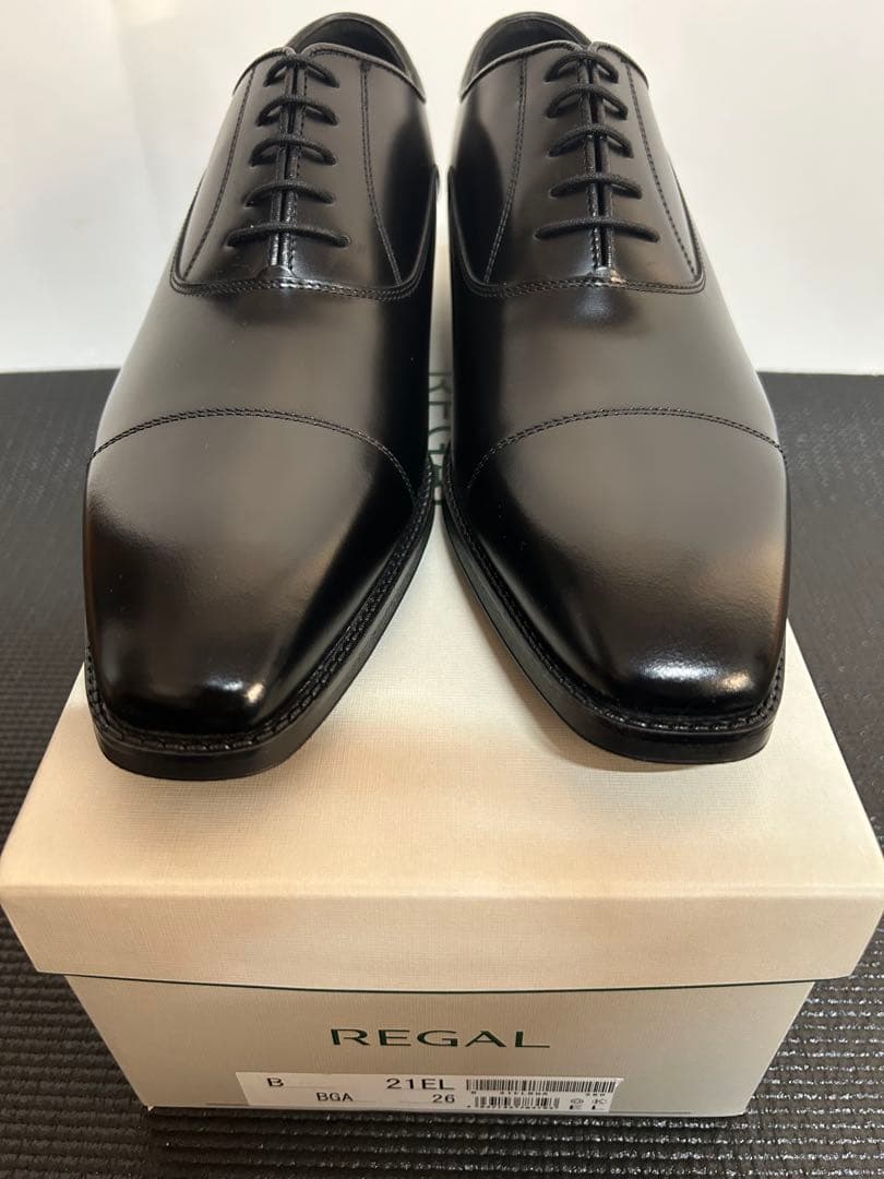 新品REGAL リーガル 21EL ストレートチップ ブラック26cm 革靴