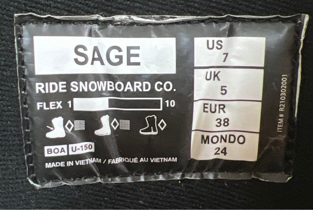 【比較的美品_即日発送】RIDE ライド スノボブーツ　SAGE サージ24cm