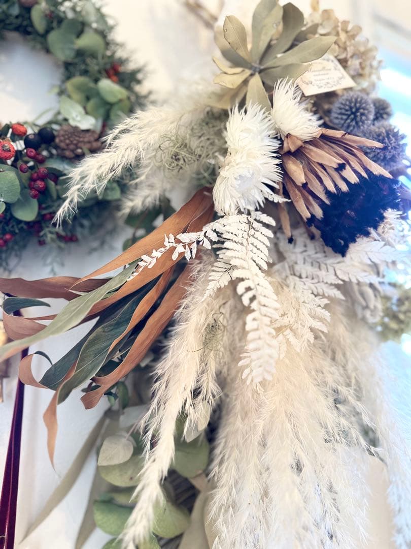 ＊プロテアとパンパスグラスのアンティークスワッグ＊　73㌢　ネイティブフラワー