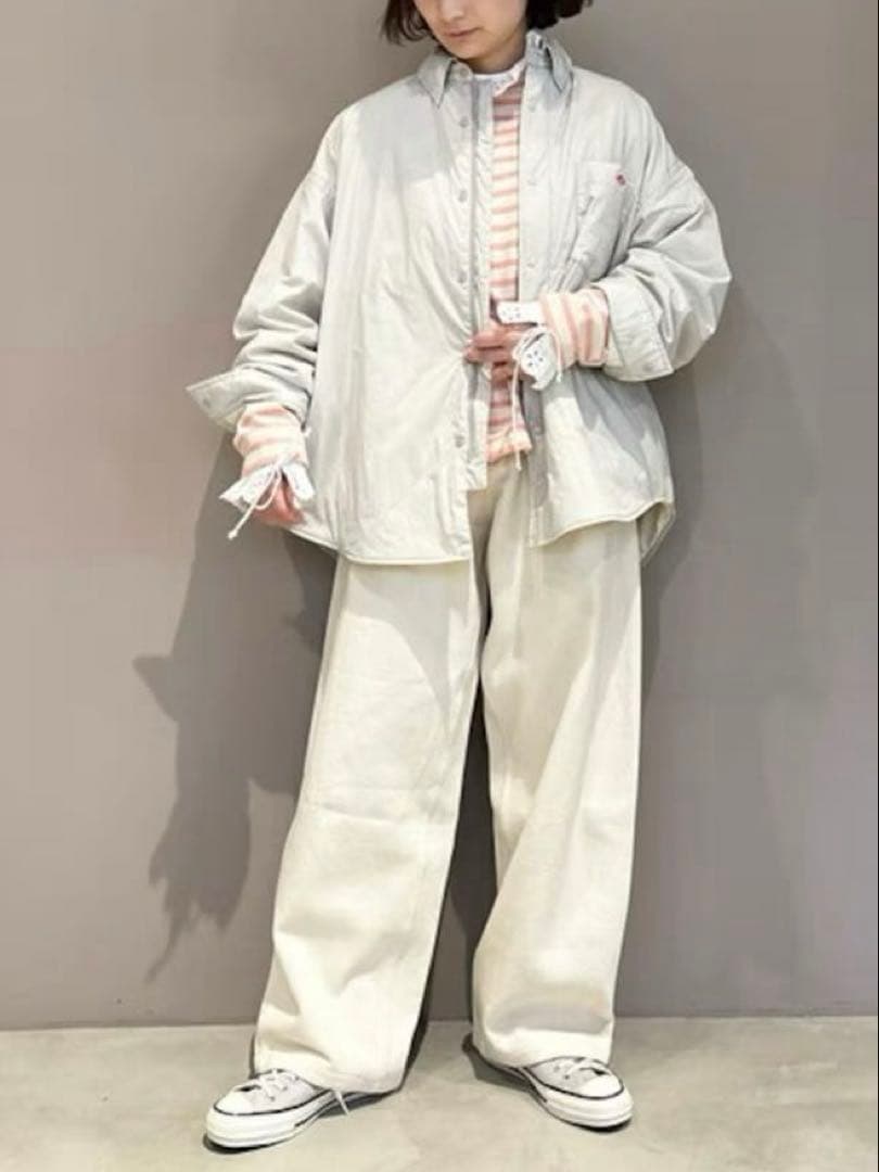 ダントン　インサレーション　フードシャツジャケット　アイボリー　36