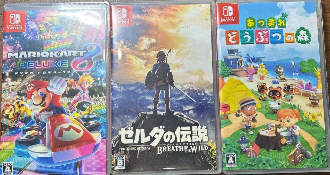 Switchソフト　マリオカート8 ゼルダの伝説　あつまれどうぶつの森