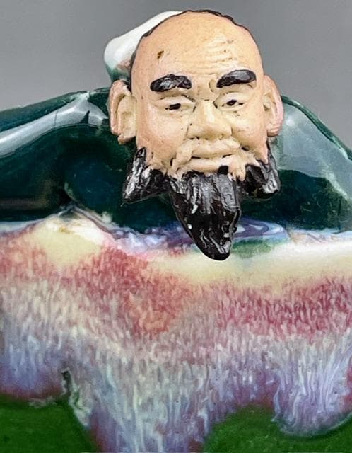 【希少】隅田焼 高浮彫人物立体造形焼物 明治期 ボウル トレイ 深皿 井上良斎