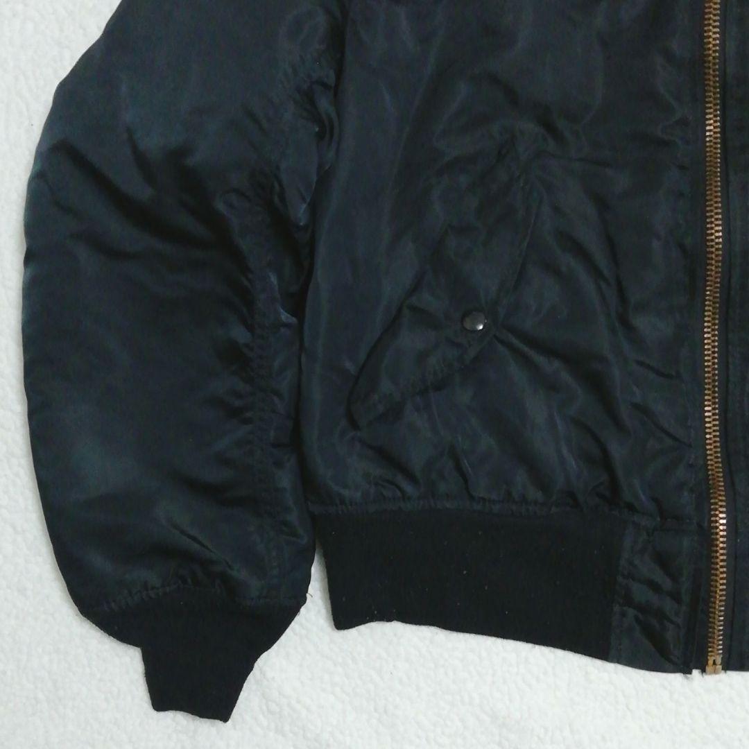 USA製 アルファインダストリーズ MA-1ジャケット(S)90s ブラック色