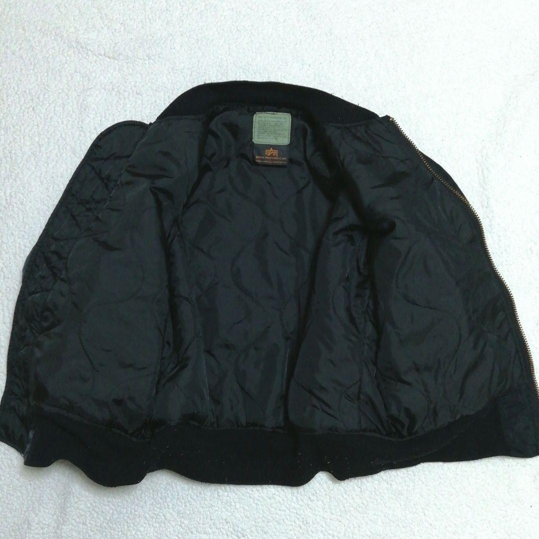 USA製 アルファインダストリーズ MA-1ジャケット(S)90s ブラック色