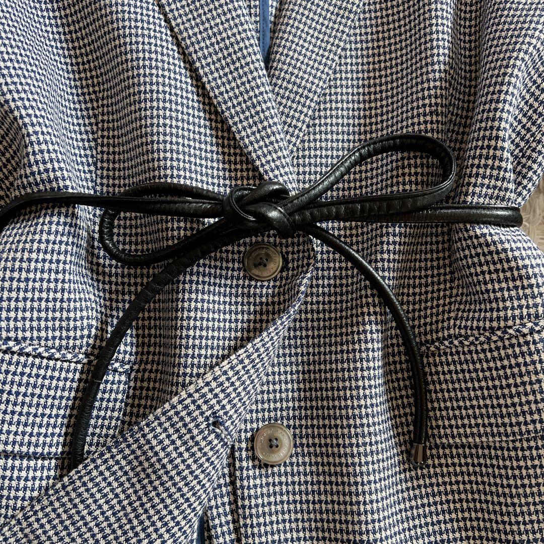 【TOMORROWLAND collection】ベルテッドジャケット チェック