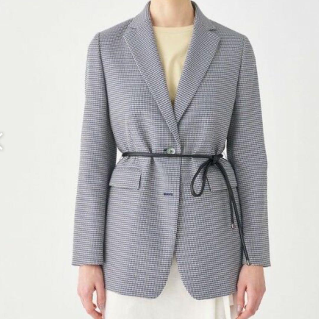 【TOMORROWLAND collection】ベルテッドジャケット チェック